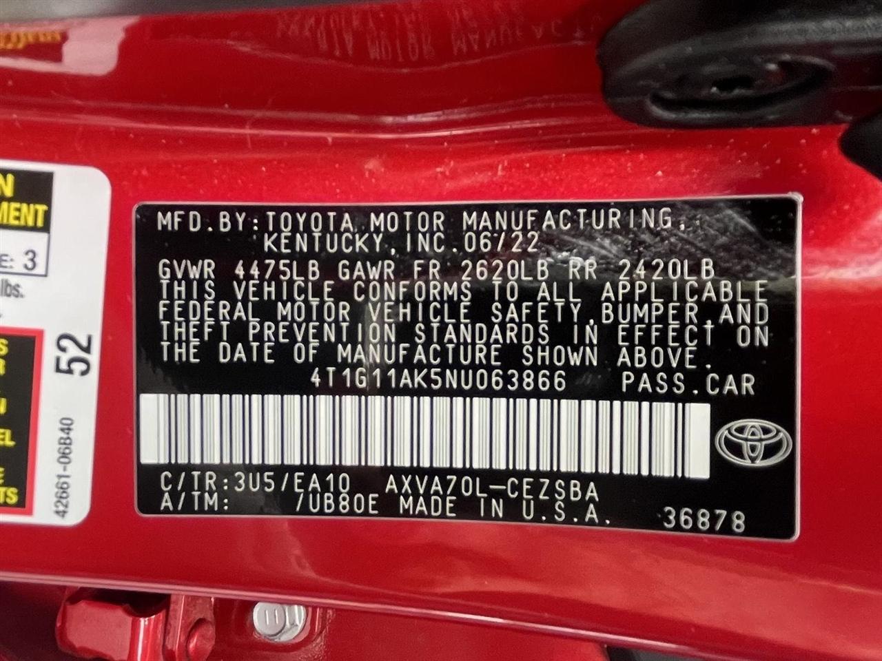 Toyota Camry SE 2022