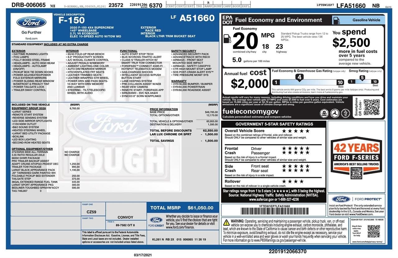 Ford F-150 Lariat SuperCrew 4WD 2020