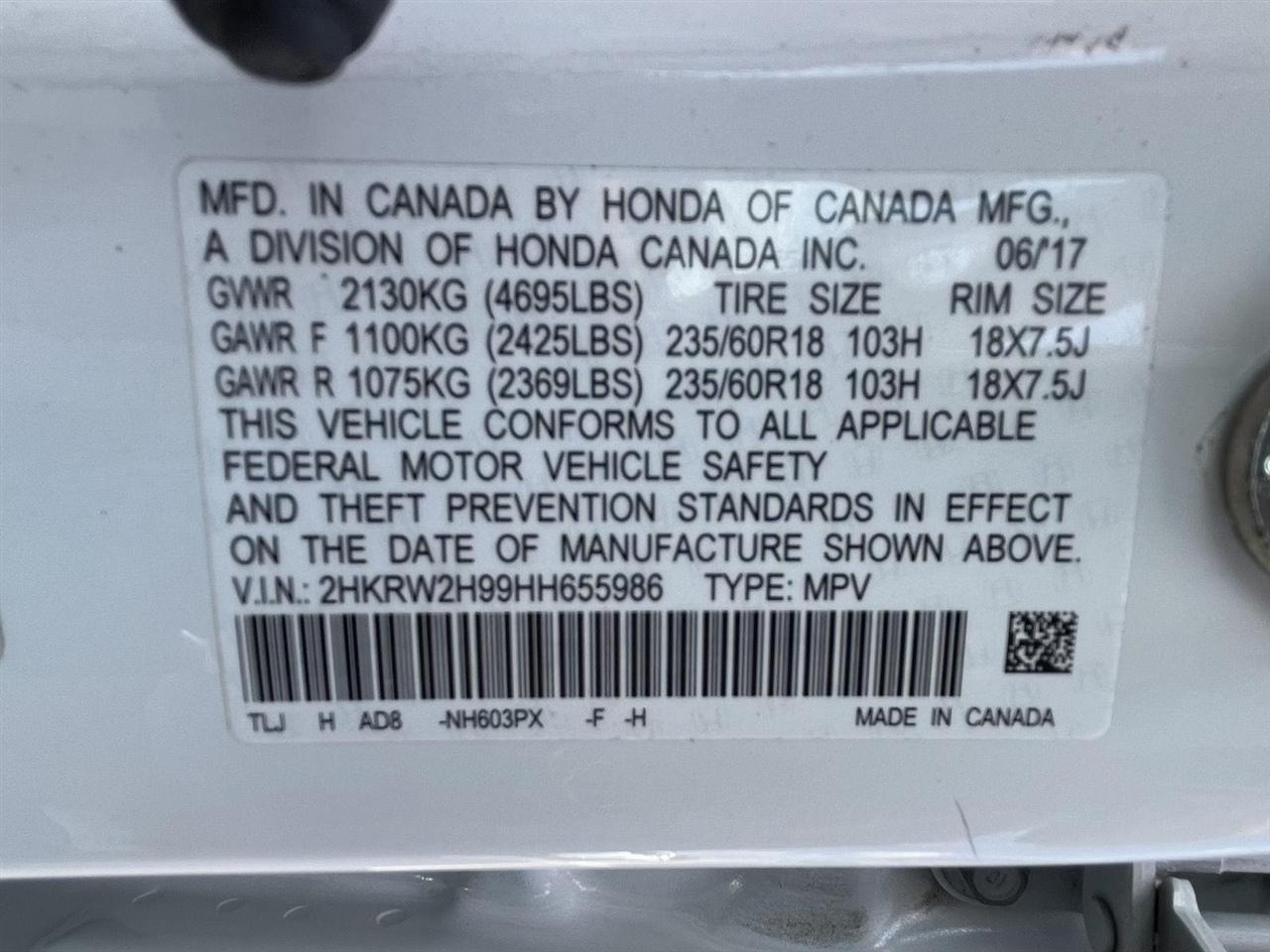 Honda CR-V Touring AWD 2017