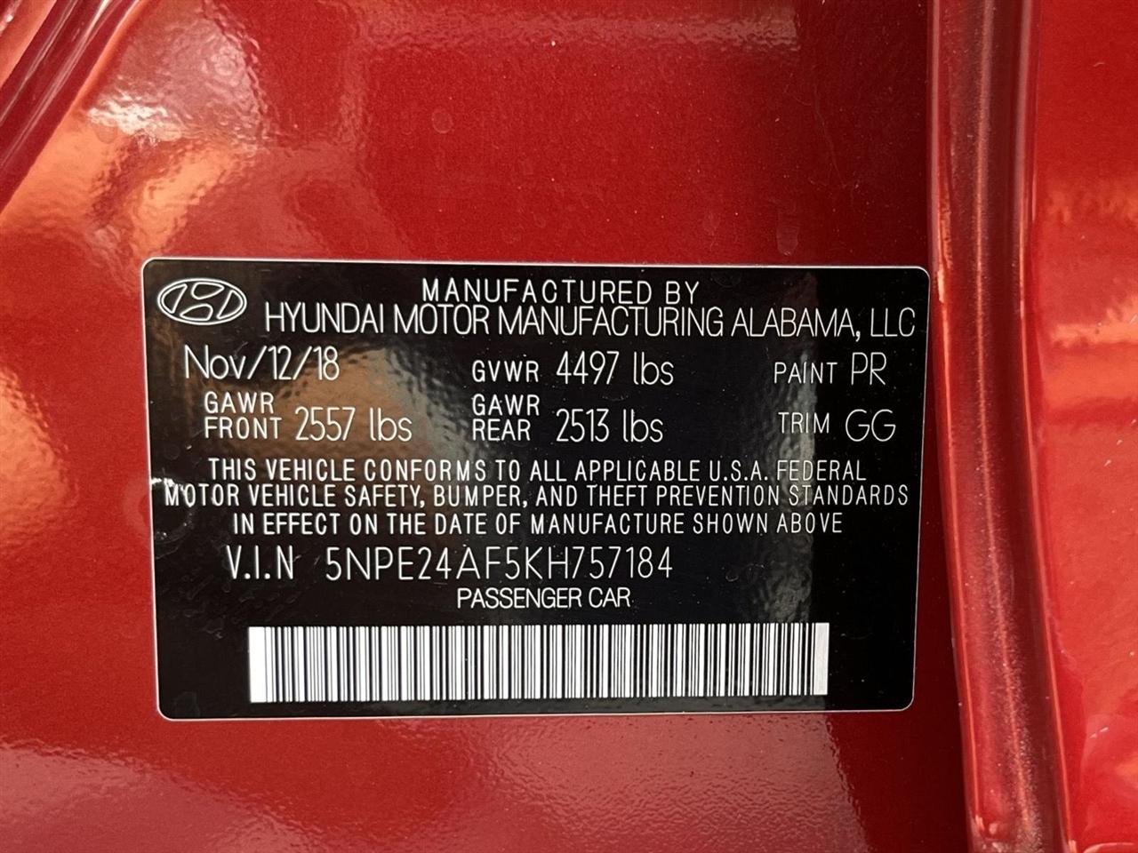 Hyundai Sonata SE 2019