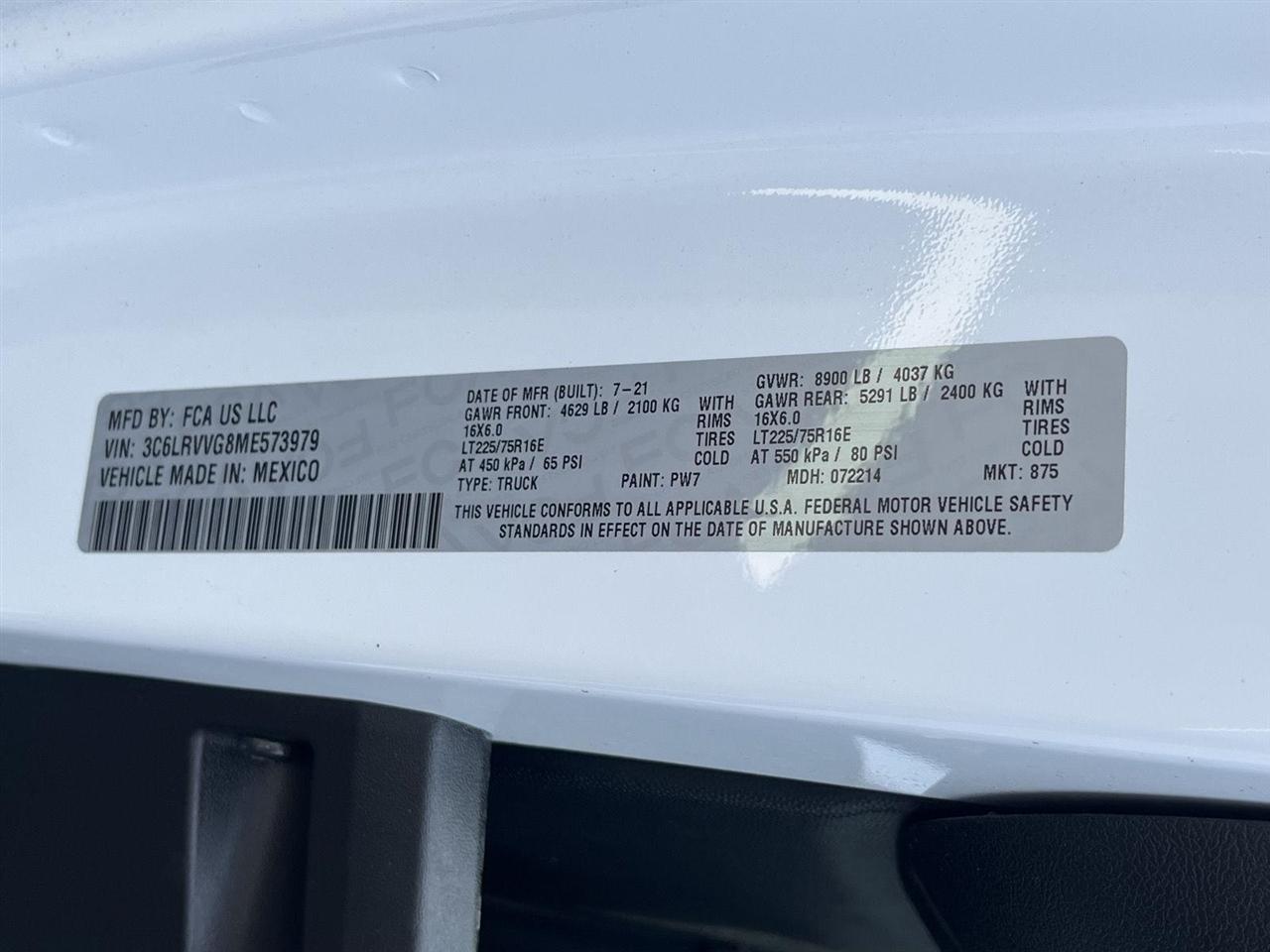 RAM Promaster 2500 Low Roof 2021