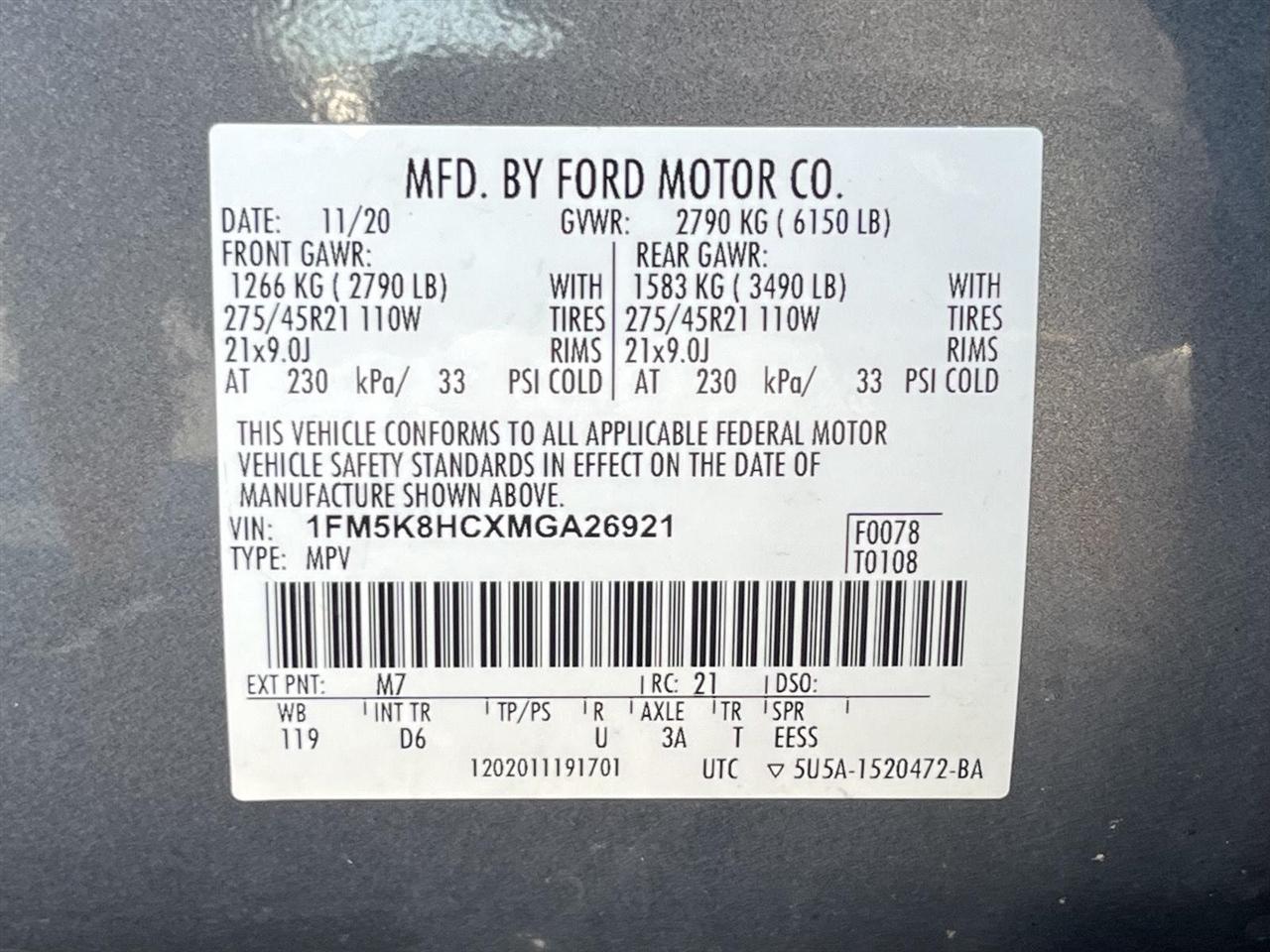 Ford Explorer Platinum AWD 2021