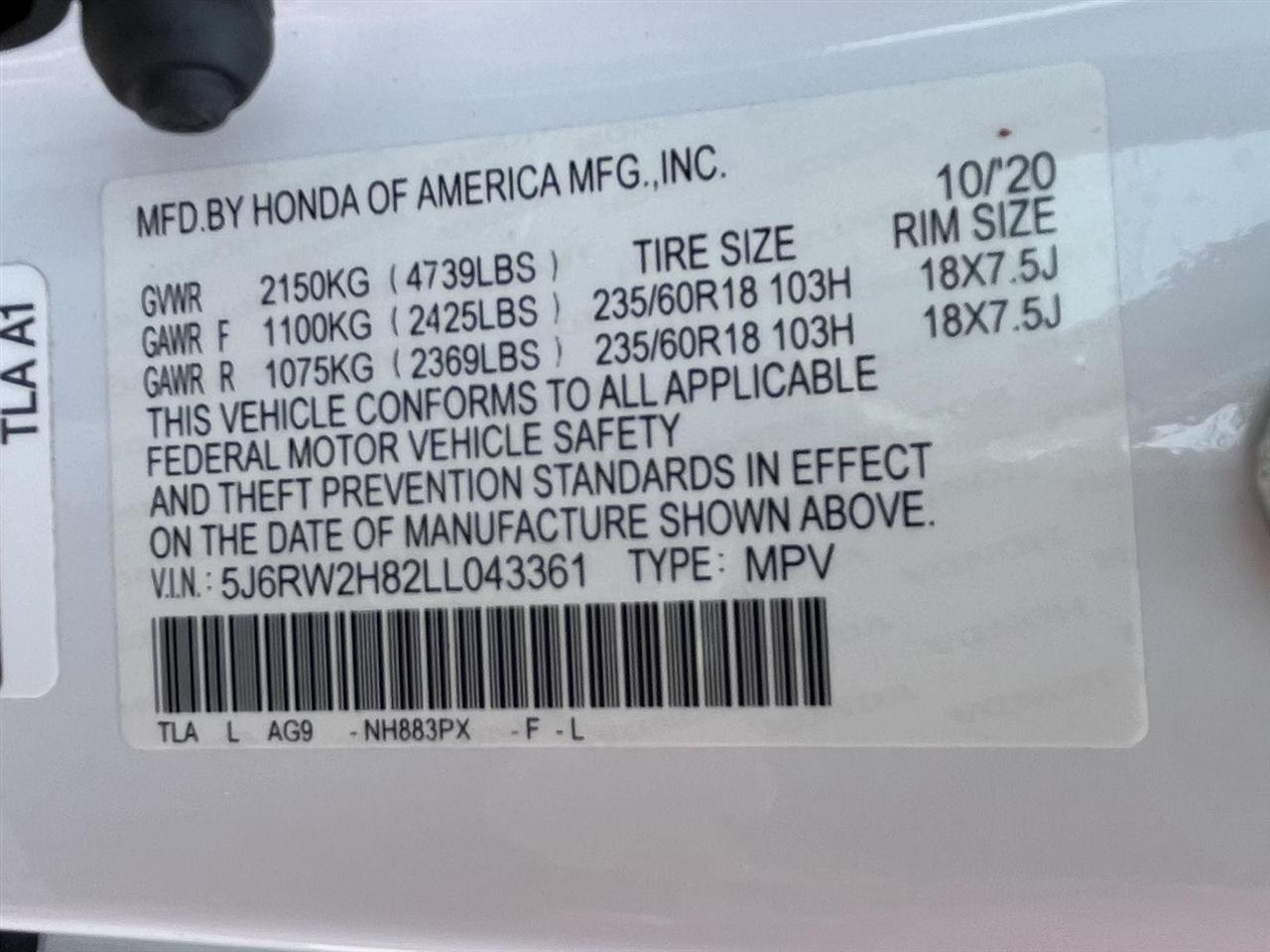 Honda CR-V EX-L AWD 2020