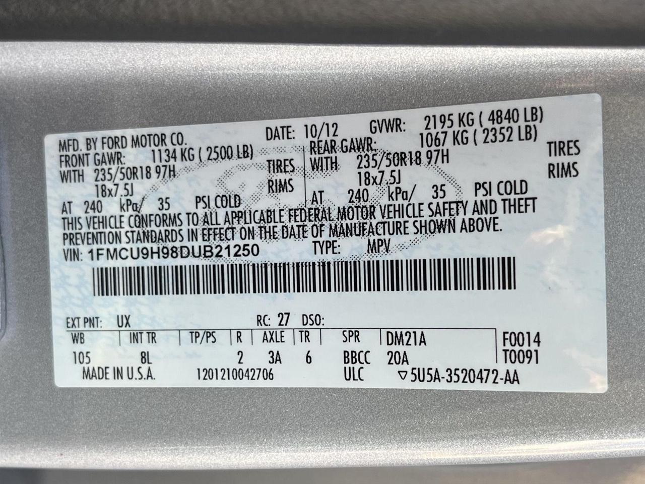 Ford Escape SEL 4WD 2013