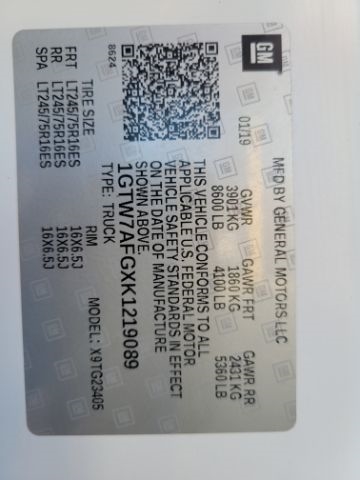 GMC Savana Cargo Van RWD 2500 135" 2019