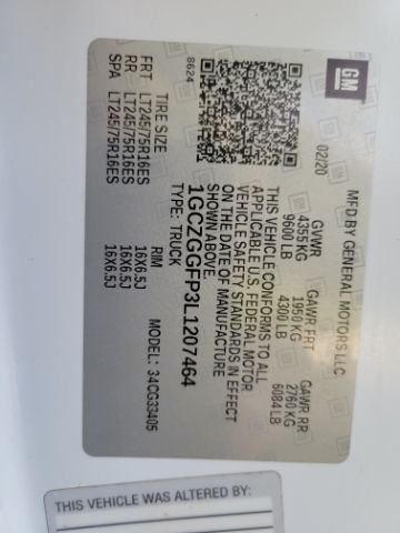 Chevrolet Express Cargo Van RWD 3500 135" 2020 Chevrolet Express Cargo Van RWD 3500 135" 2020