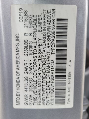 Honda Accord Sedan Sport 1.5T CVT 2019 Honda Accord Sedan Sport 1.5T CVT 2019