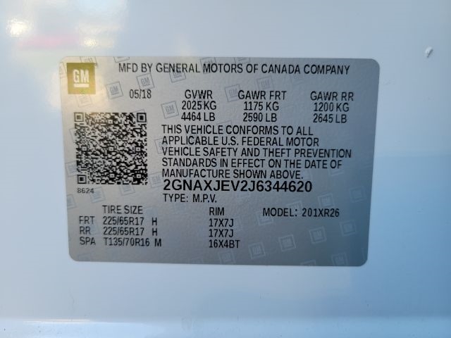 Chevrolet Equinox FWD 4dr LT w/1LT 2018 Chevrolet Equinox FWD 4dr LT w/1LT 2018