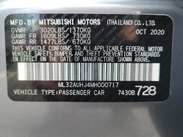 Mitsubishi Mirage Carbonite Edition CVT 2021 Mitsubishi Mirage Carbonite Edition CVT 2021