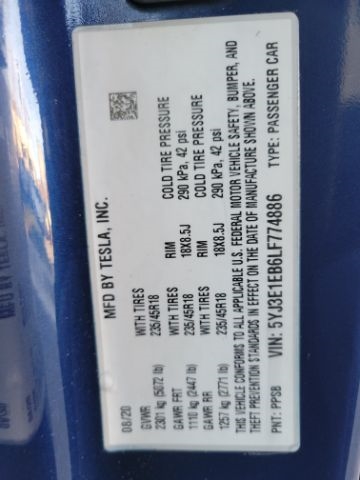 Tesla Model 3 Long Range AWD 2020