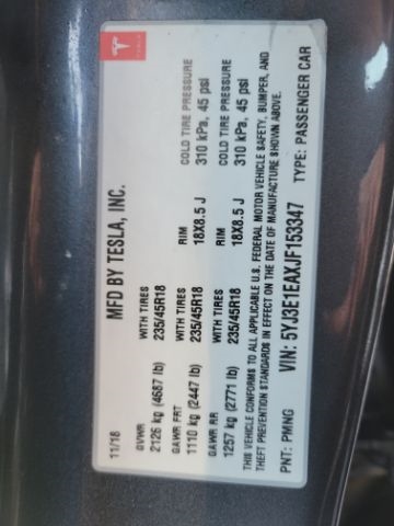 Tesla Model 3 Mid Range Battery RWD 2018