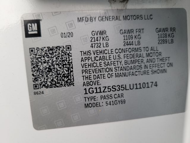 Chevrolet Impala 4dr Sdn LT w/1LT 2020