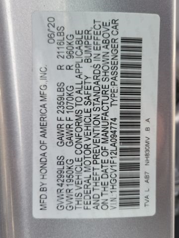 Honda Accord Sedan LX 1.5T CVT 2020