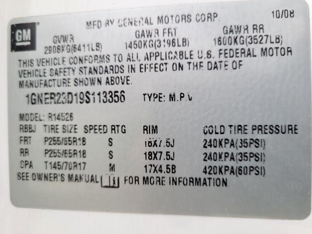 Chevrolet Traverse FWD 4dr LT w/2LT 2009