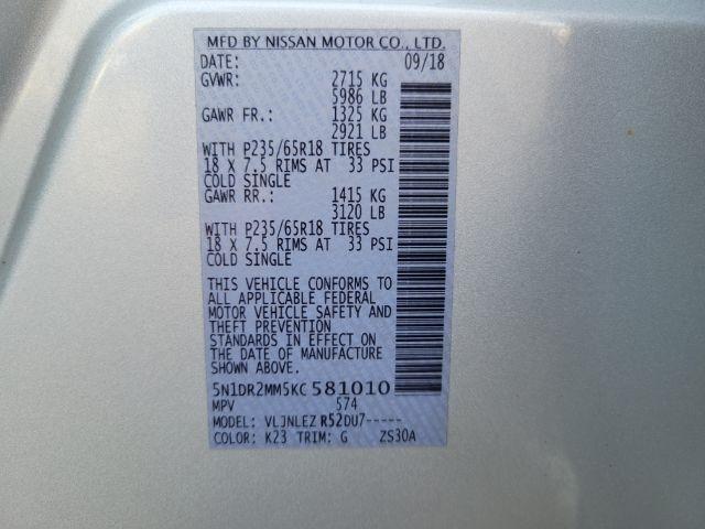 Nissan Pathfinder 4x4 SV 2019