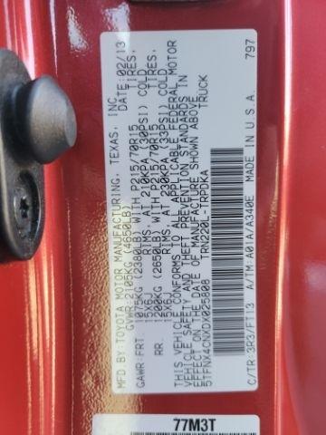 Toyota Tacoma 2WD Reg Cab I4 MT (Natl) 2013