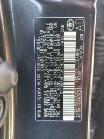 Toyota Corolla XLE CVT (Natl) 2018