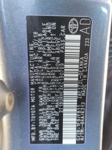 Toyota Corolla XLE CVT (Natl) 2019 Toyota Corolla XLE CVT (Natl) 2019