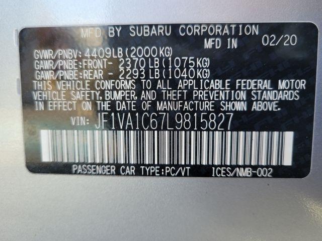 Subaru WRX Premium Manual 2020