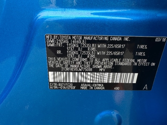 Toyota RAV4 Adventure AWD (Natl) 2018