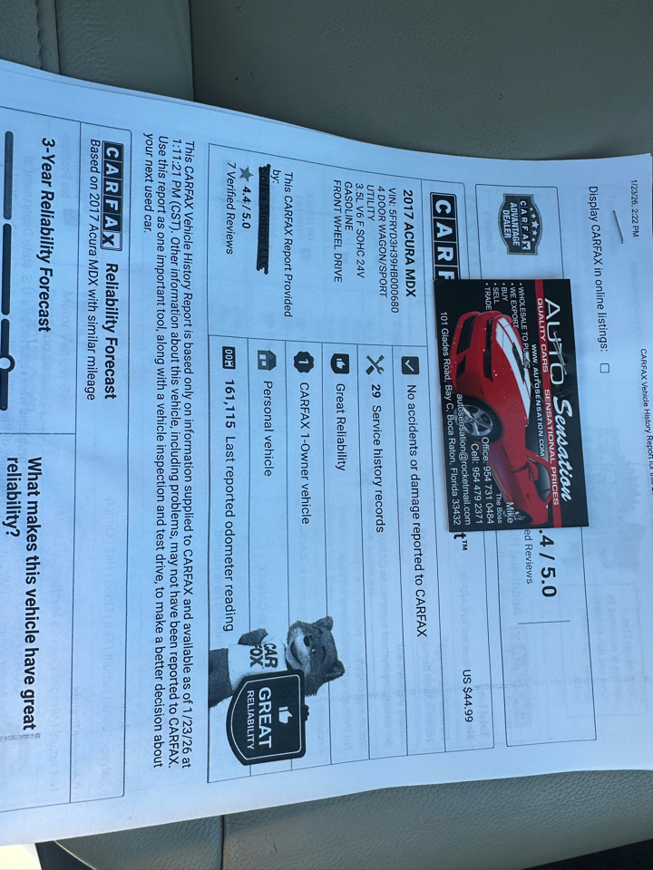 Acura MDX 9-Spd AT 2017