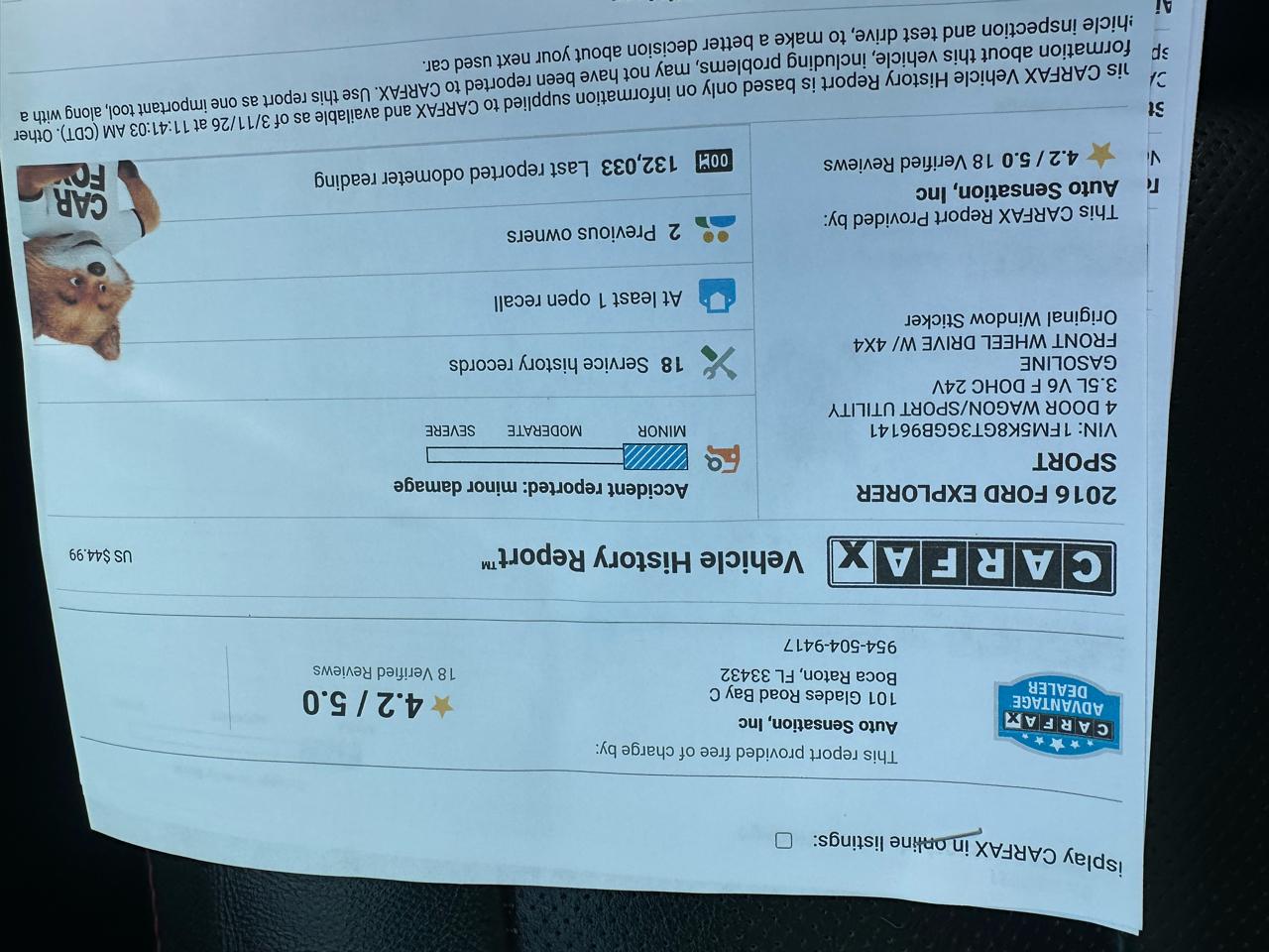 Ford Explorer Sport 4WD 2016