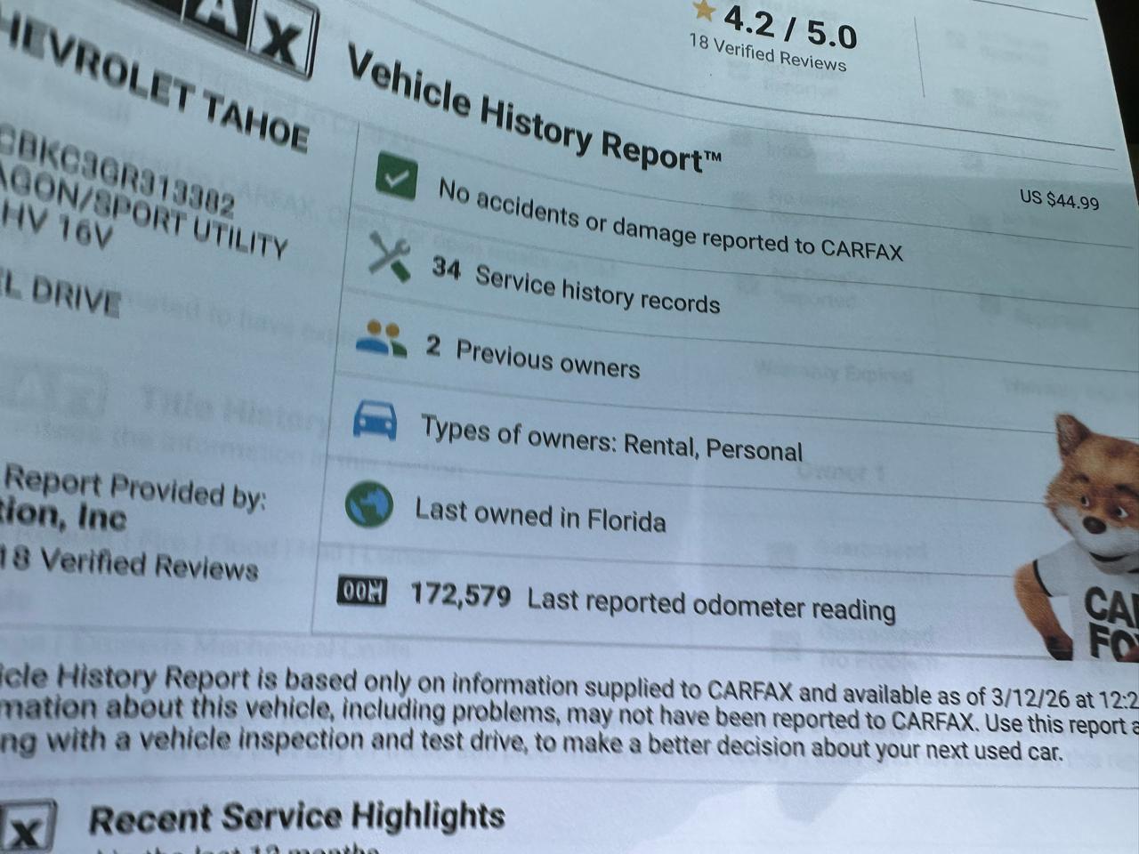 Chevrolet Tahoe LT 2WD 2016