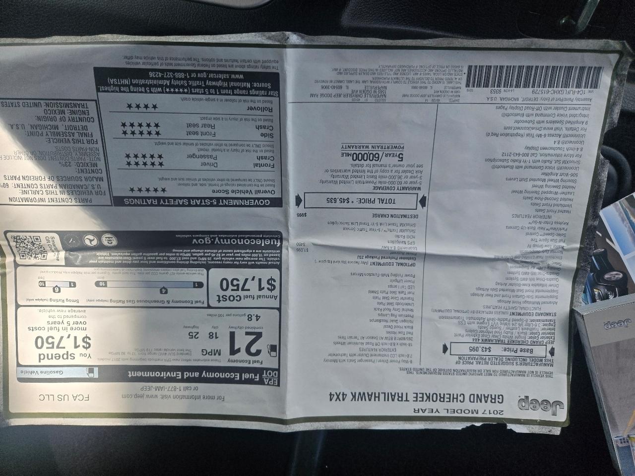 Jeep Grand Cherokee Trailhawk 4WD 2017