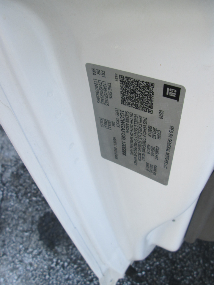 Chevrolet Express 2500 Cargo 2020