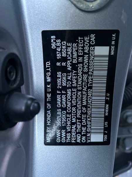 Honda Civic Hatchback Sport Touring CVT 2018