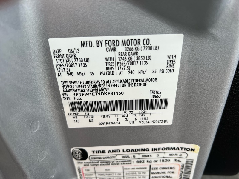 Ford F-150 4WD SuperCrew 145" XLT 2013