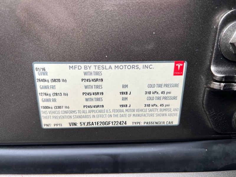 Tesla Model S 4dr Sdn 85 kWh Battery 2016