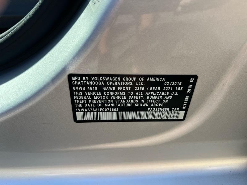 Volkswagen Passat 4dr Sdn 1.8T Auto S 2015
