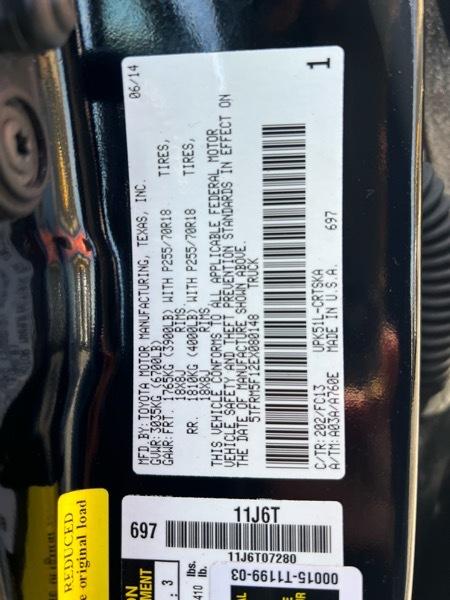 Toyota Tundra 2WD Truck Double Cab 4.6L V8 6-Spd AT SR5 (Natl) 2014