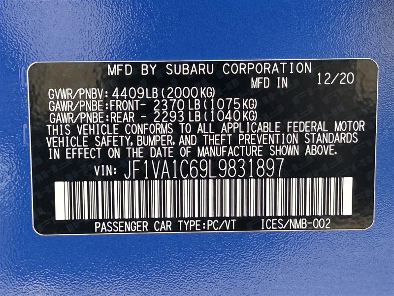 Subaru WRX Premium 6M 2020