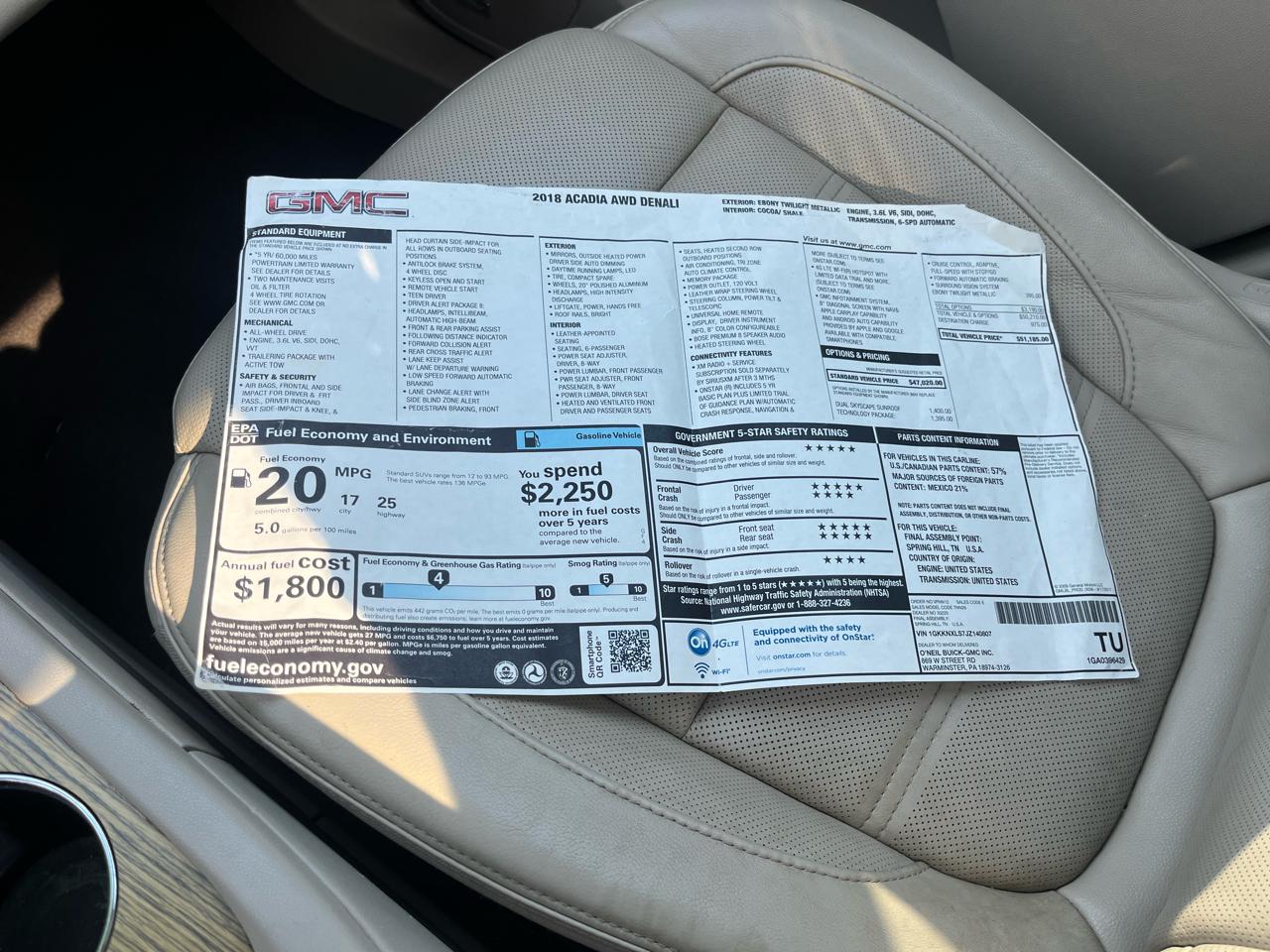 GMC Acadia AWD 4dr Denali 2018