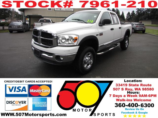 White 2007 Dodge RAM 2500 SLT Quad Cab 4WD Pickup Truck Four-Wheel Drive Automatic