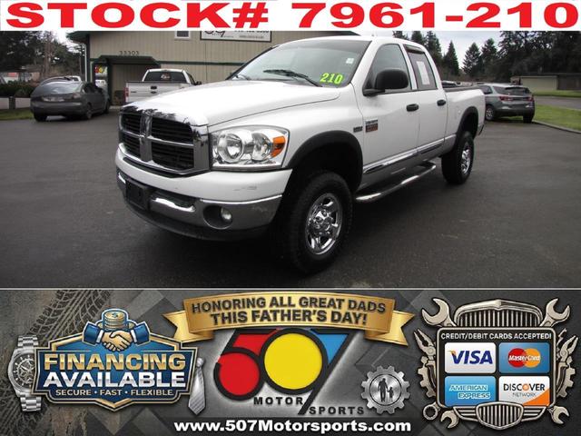 White 2007 Dodge RAM 2500 SLT Quad Cab 4WD Pickup Truck Four-Wheel Drive Automatic