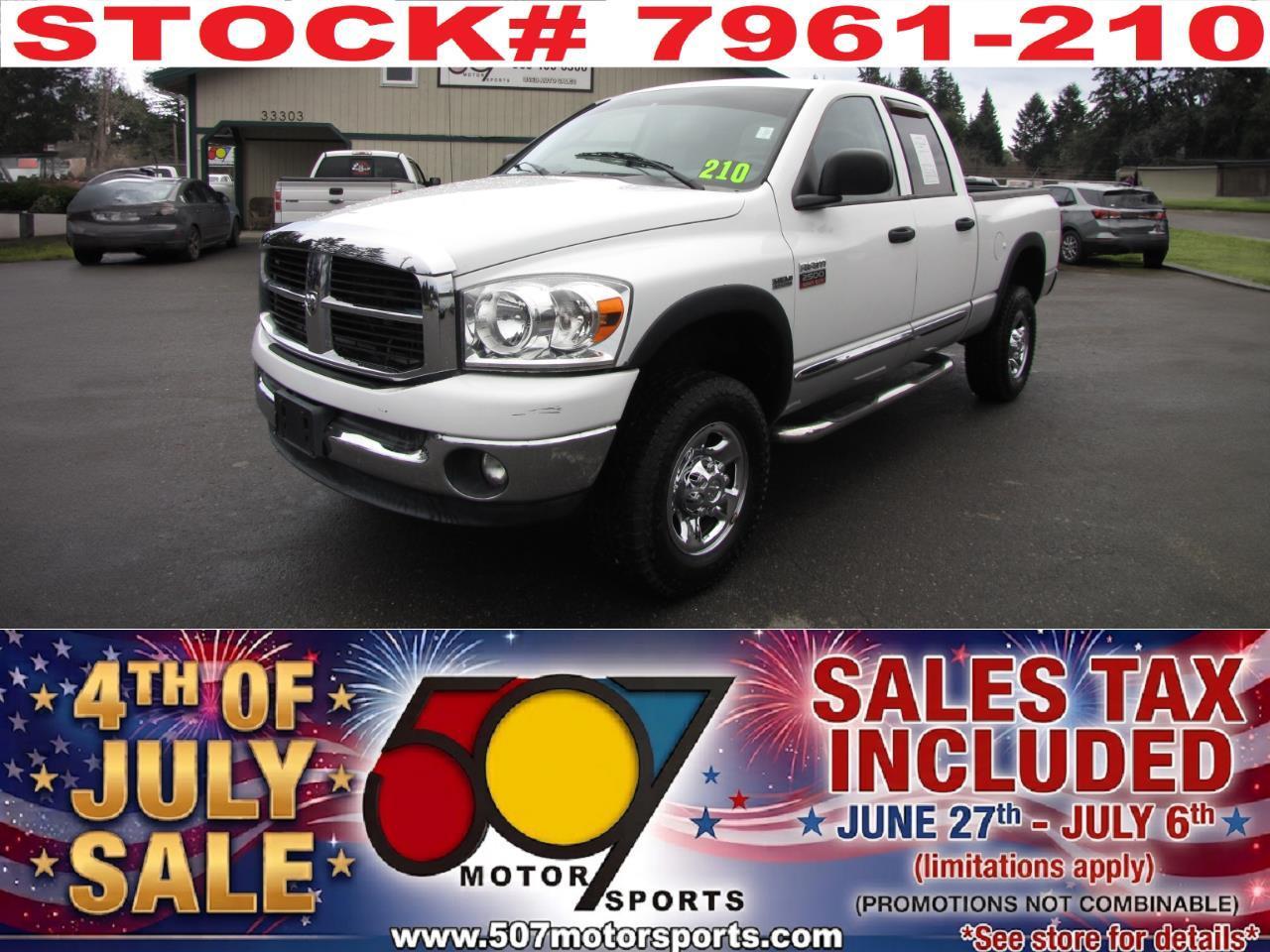 White 2007 Dodge RAM 2500 Pickup Truck Four-Wheel Drive Automatic