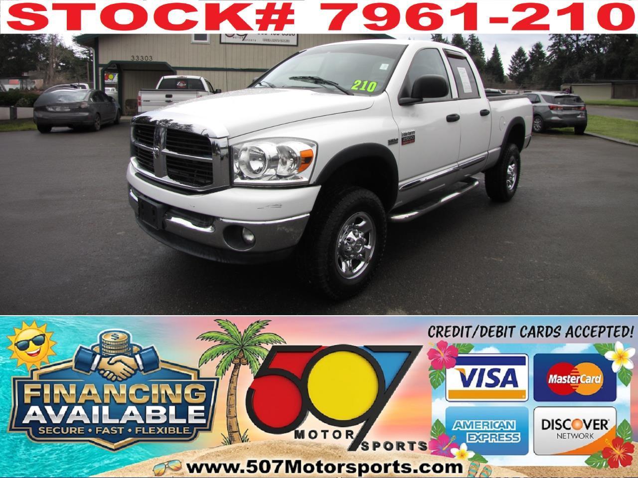 White 2007 Dodge RAM 2500 Pickup Truck Four-Wheel Drive Automatic