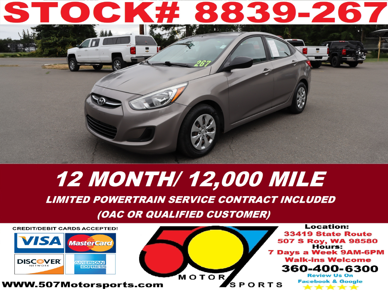 2017 Hyundai Accent SEL 4-Door 6A