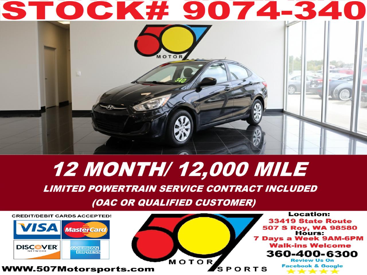 2016 Hyundai Accent SE 4-Door 6A