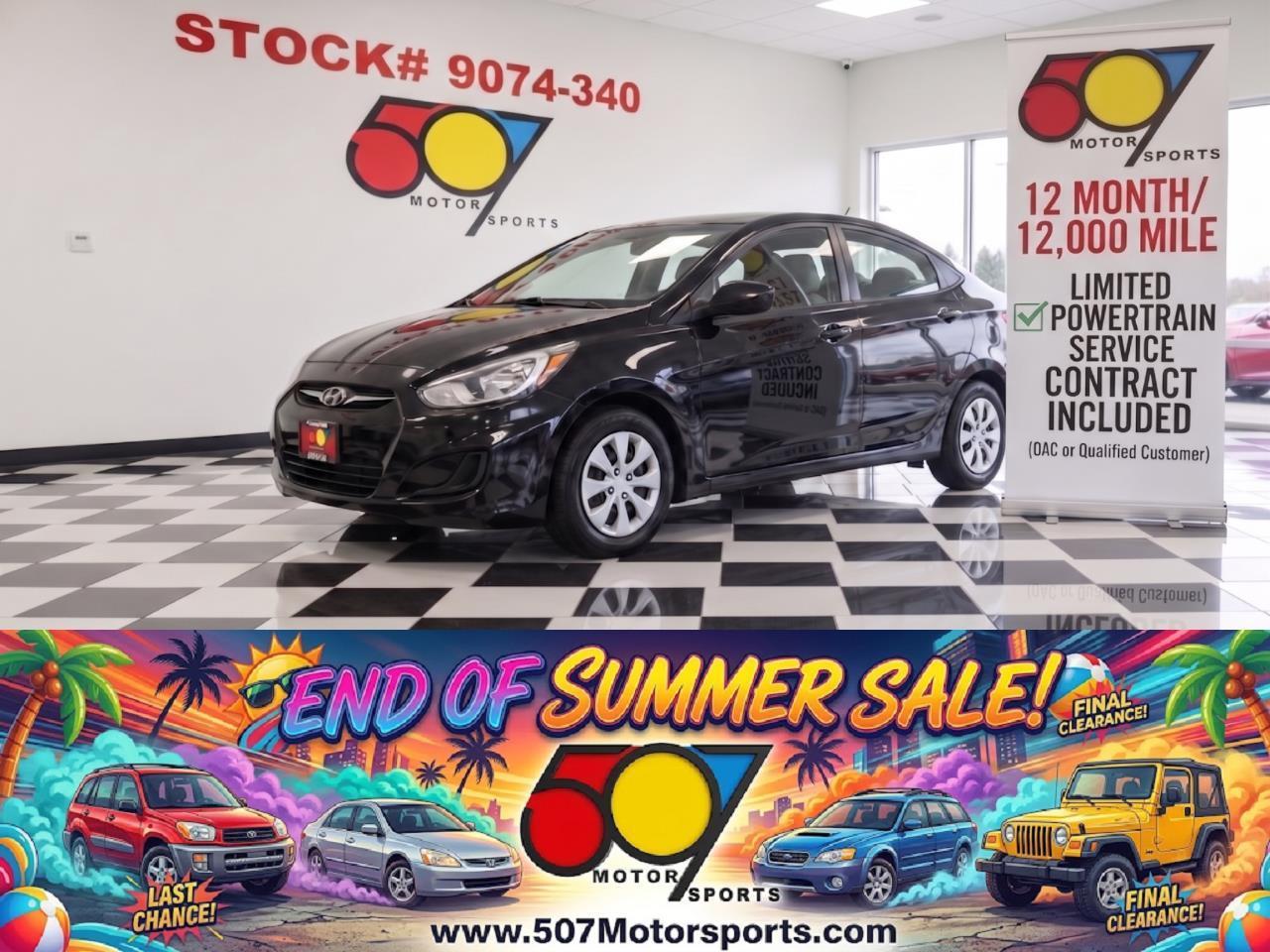 Black 2016 Hyundai Accent Sedan Front-Wheel Drive Automatic