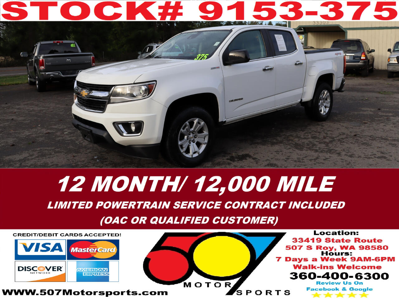 2017 Chevrolet Colorado LT Crew Cab 4WD Short Box