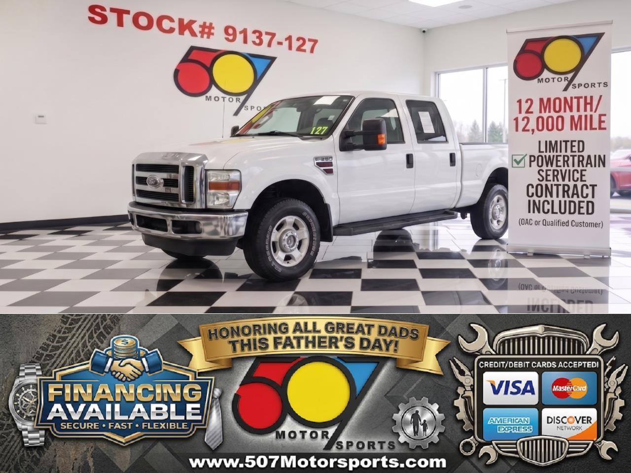 White 2010 Ford F-350 Super Duty XLT Crew Cab LB 4WD Pickup Truck Four-Wheel Drive Automatic
