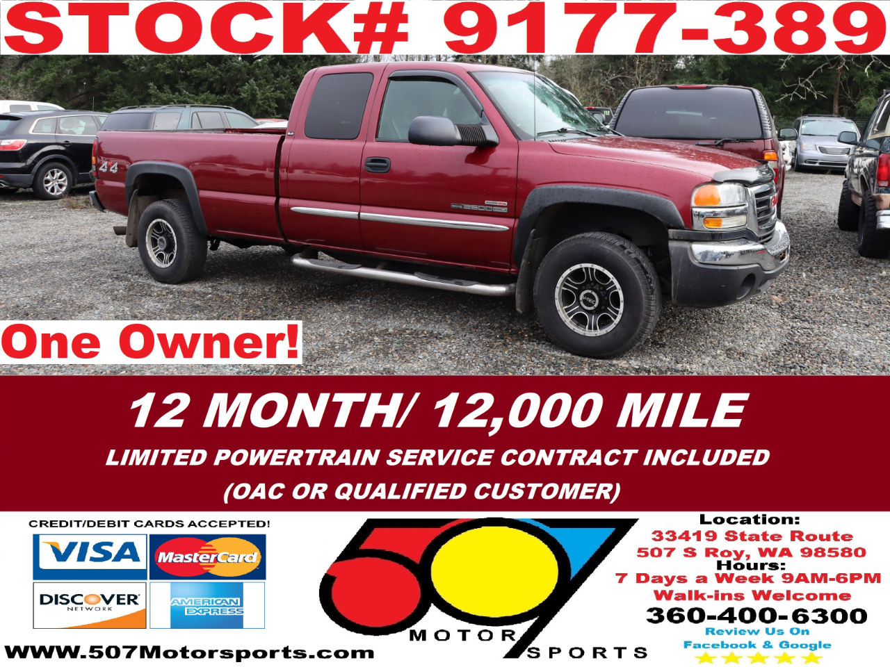 2005 GMC Sierra 2500HD SLE Work Truck Ext. Cab Long Bed 4WD