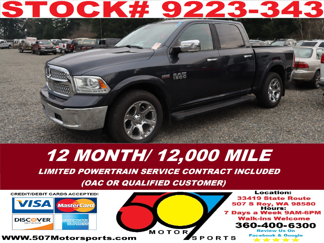 2016 RAM 1500 Laramie Crew Cab SWB 4WD