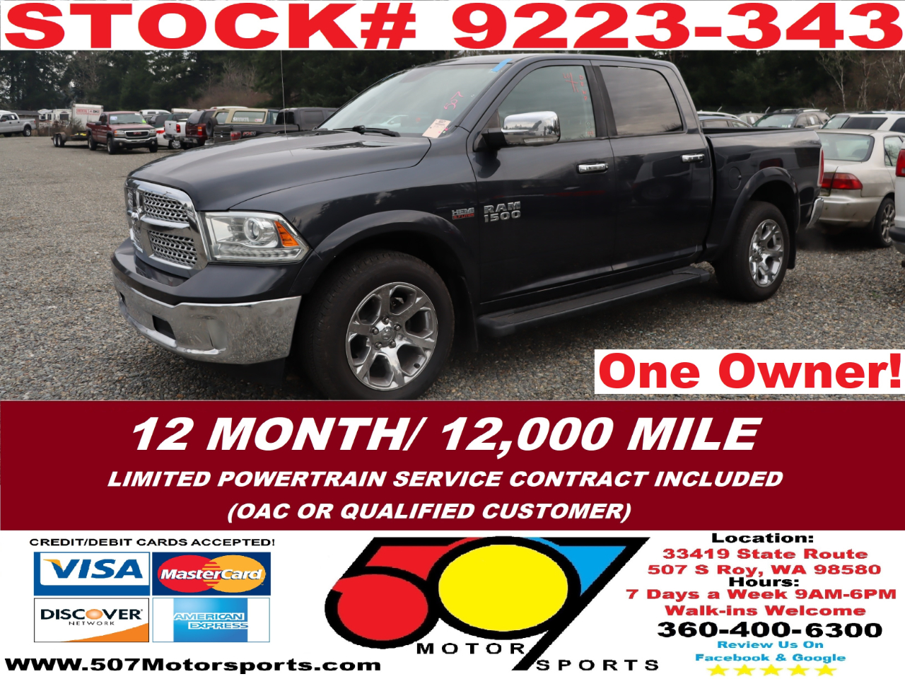 2016 RAM 1500 Laramie Crew Cab SWB 4WD