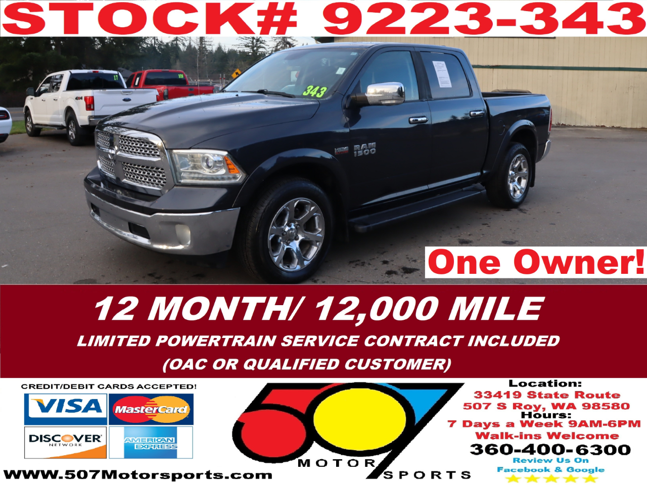 2016 RAM 1500 Laramie Crew Cab SWB 4WD