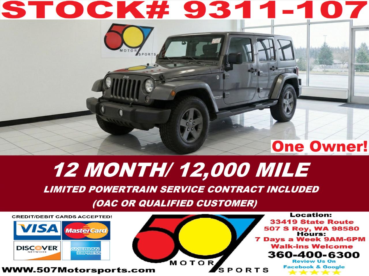 2016 Jeep Wrangler Unlimited Sport 4WD